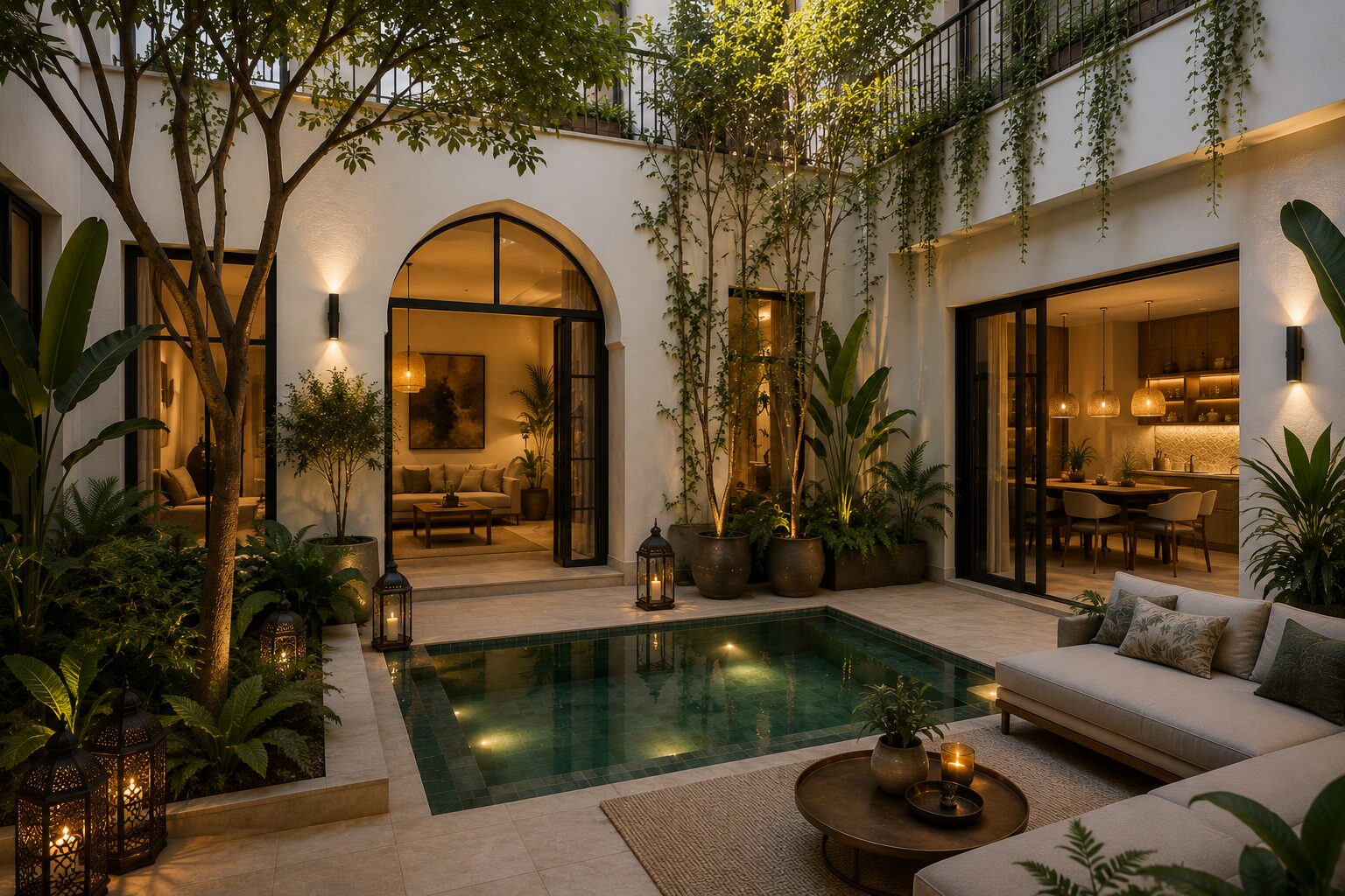 Patio d'un riad à Marrakech